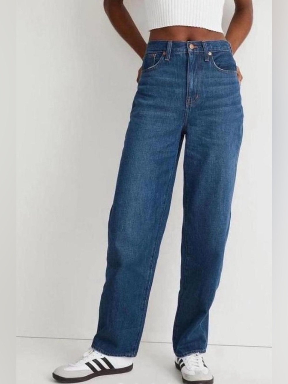 Madewell Baggy Straight-Leg High-Rise Jeans - Blue Wash new size 26